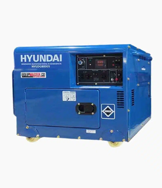 Planta Electrica HYLDG8000S HYUNDAI CABINADA MASTER 7000watt Maximo, Motor Diesel 14hp Monofasica, Arranque Eléctrico